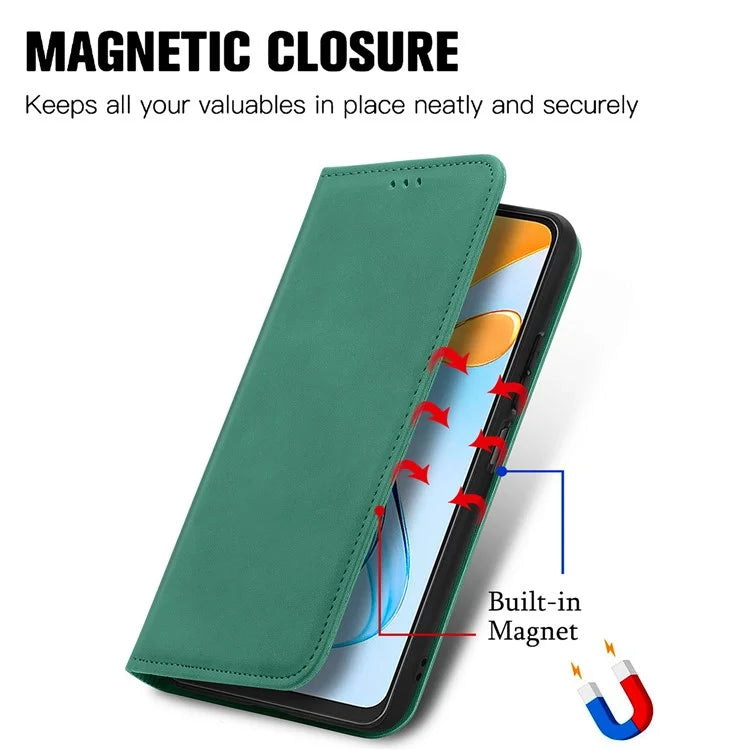 Phone Stand Case for ZTE Blade V50 Vita Shell Skin-touch PU Leather Cover