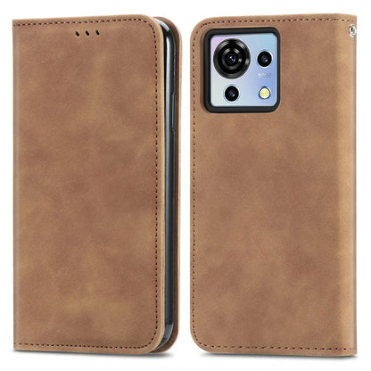 Phone Stand Case for ZTE Blade V50 Vita Shell Skin-touch PU Leather Cover