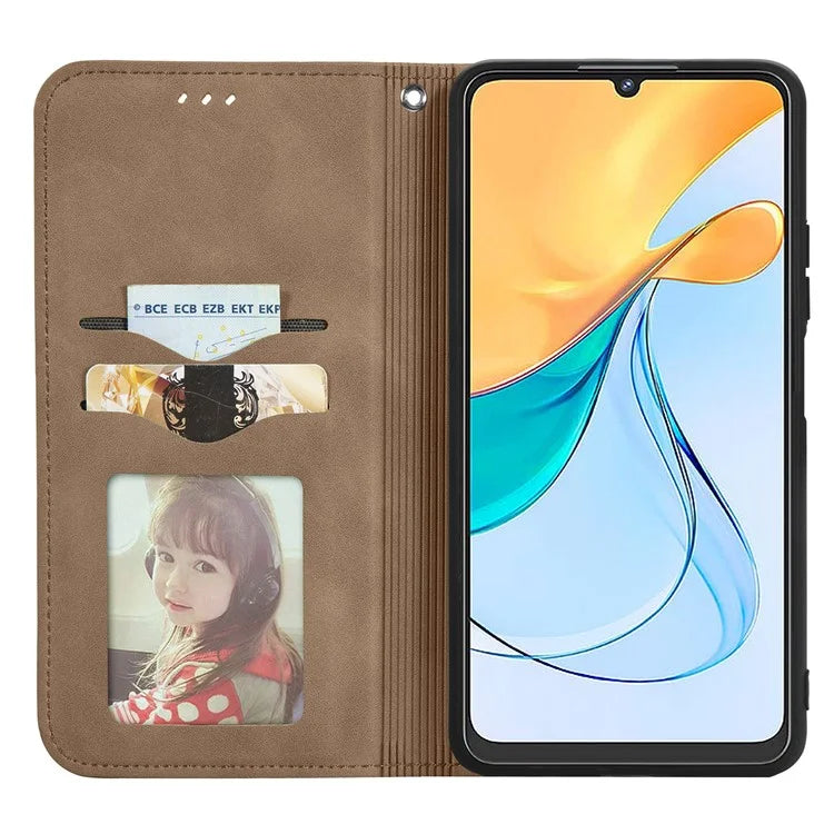 Phone Stand Case for ZTE Blade V50 Vita Shell Skin-touch PU Leather Cover