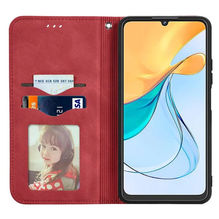 Phone Stand Case for ZTE Blade V50 Vita Shell Skin-touch PU Leather Cover