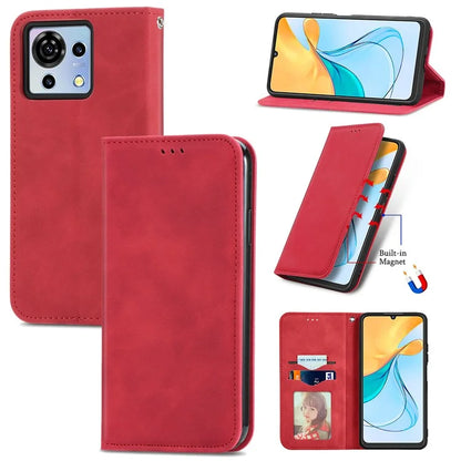 Phone Stand Case for ZTE Blade V50 Vita Shell Skin-touch PU Leather Cover
