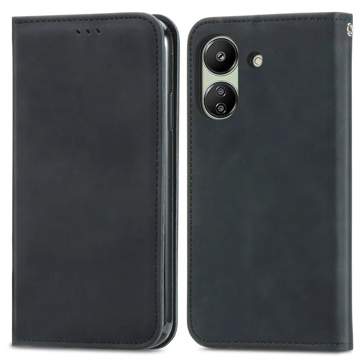 For Xiaomi Redmi 13C 4G / Poco C65 4G Leather Case Magnetic Absorption Phone Stand Cover