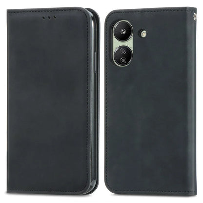 For Xiaomi Redmi 13C 4G / Poco C65 4G Leather Case Magnetic Absorption Phone Stand Cover