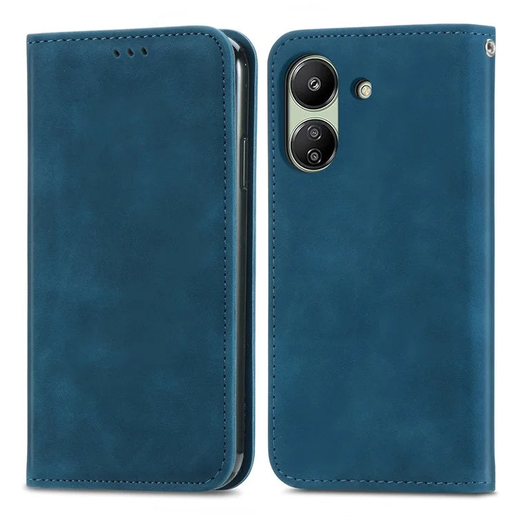 For Xiaomi Redmi 13C 4G / Poco C65 4G Leather Case Magnetic Absorption Phone Stand Cover