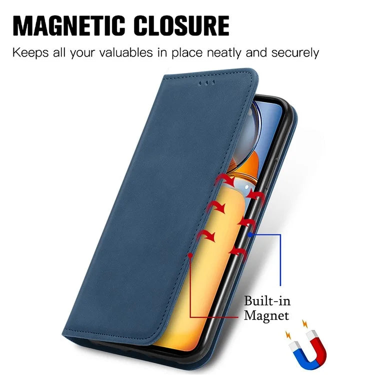 For Xiaomi Redmi 13C 4G / Poco C65 4G Leather Case Magnetic Absorption Phone Stand Cover
