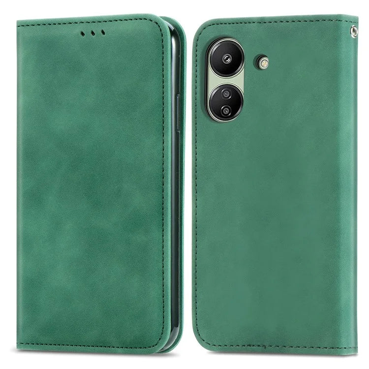 For Xiaomi Redmi 13C 4G / Poco C65 4G Leather Case Magnetic Absorption Phone Stand Cover