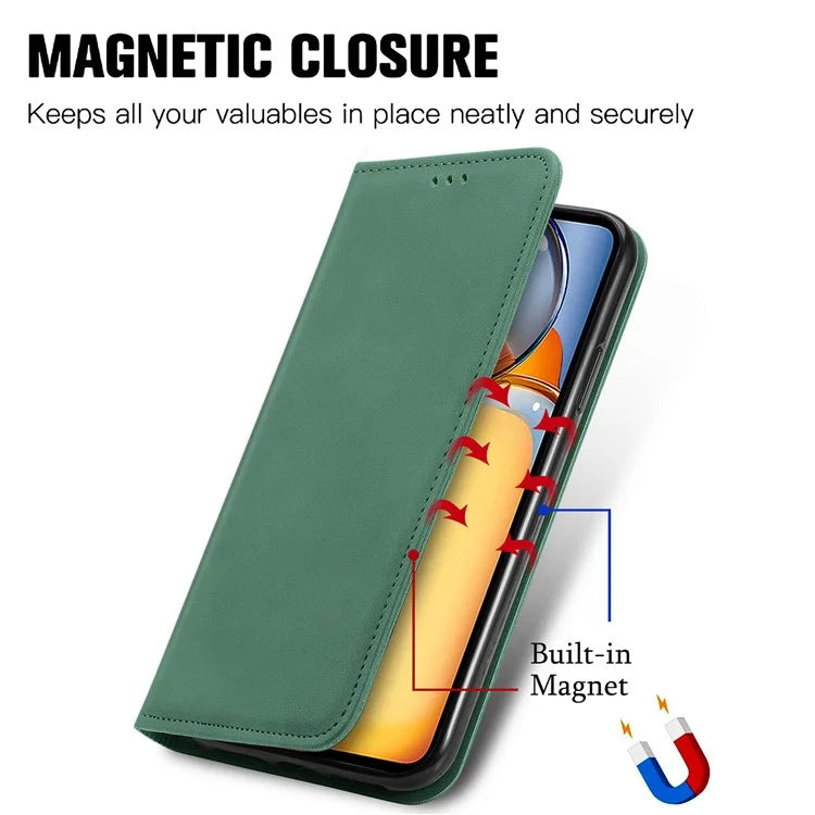 For Xiaomi Redmi 13C 4G / Poco C65 4G Leather Case Magnetic Absorption Phone Stand Cover