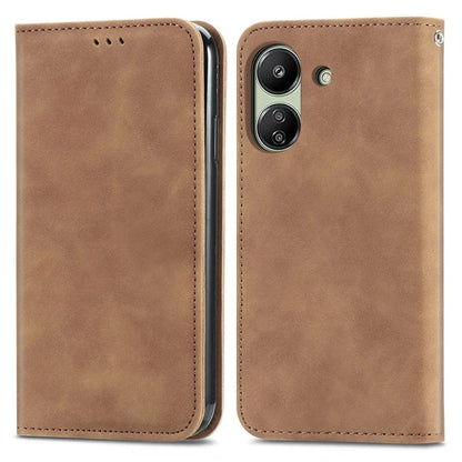 For Xiaomi Redmi 13C 4G / Poco C65 4G Leather Case Magnetic Absorption Phone Stand Cover