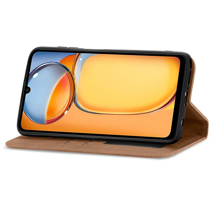 For Xiaomi Redmi 13C 4G / Poco C65 4G Leather Case Magnetic Absorption Phone Stand Cover