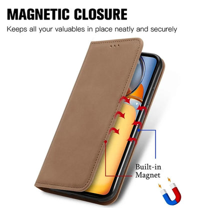 For Xiaomi Redmi 13C 4G / Poco C65 4G Leather Case Magnetic Absorption Phone Stand Cover