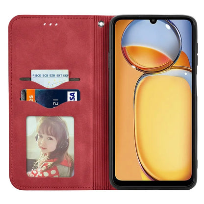 For Xiaomi Redmi 13C 4G / Poco C65 4G Leather Case Magnetic Absorption Phone Stand Cover
