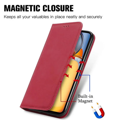 For Xiaomi Redmi 13C 4G / Poco C65 4G Leather Case Magnetic Absorption Phone Stand Cover