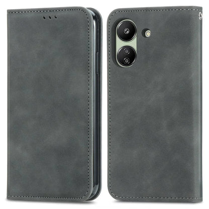 For Xiaomi Redmi 13C 4G / Poco C65 4G Leather Case Magnetic Absorption Phone Stand Cover