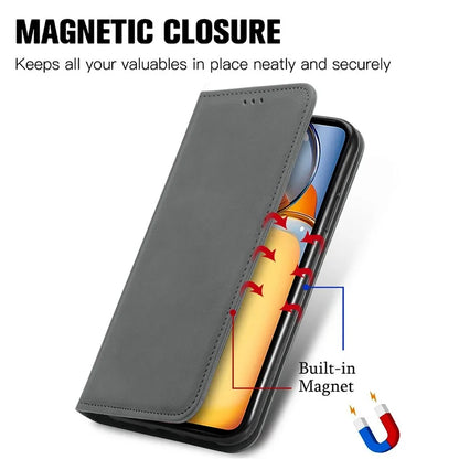 For Xiaomi Redmi 13C 4G / Poco C65 4G Leather Case Magnetic Absorption Phone Stand Cover