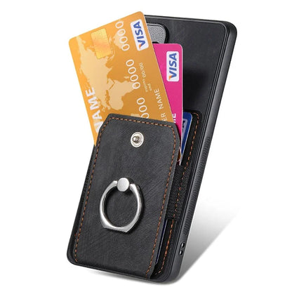 D2 Vintage Phone Case for Samsung Galaxy S24 Card Slots Ring Kickstand Cover