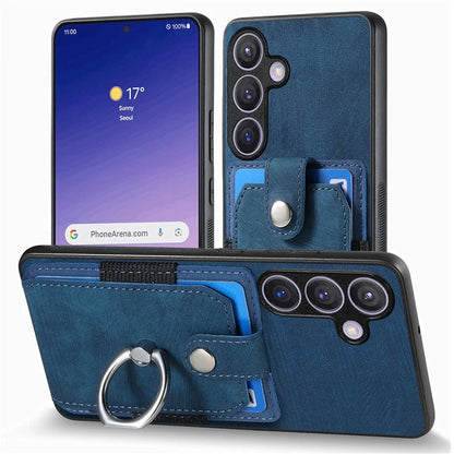 D2 Vintage Phone Case for Samsung Galaxy S24 Card Slots Ring Kickstand Cover