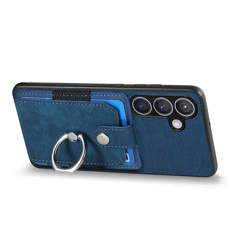 D2 Vintage Phone Case for Samsung Galaxy S24 Card Slots Ring Kickstand Cover