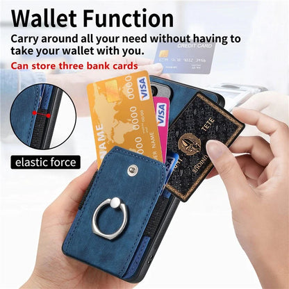 D2 Vintage Phone Case for Samsung Galaxy S24 Card Slots Ring Kickstand Cover