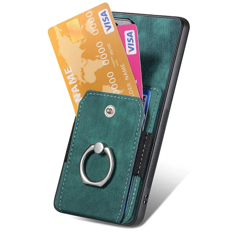 D2 Vintage Phone Case for Samsung Galaxy S24 Card Slots Ring Kickstand Cover