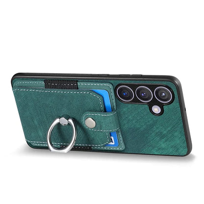 D2 Vintage Phone Case for Samsung Galaxy S24 Card Slots Ring Kickstand Cover