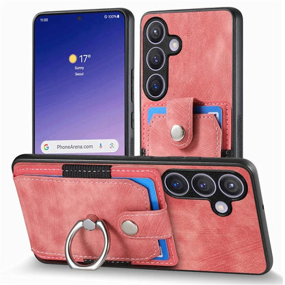 D2 Vintage Phone Case for Samsung Galaxy S24 Card Slots Ring Kickstand Cover