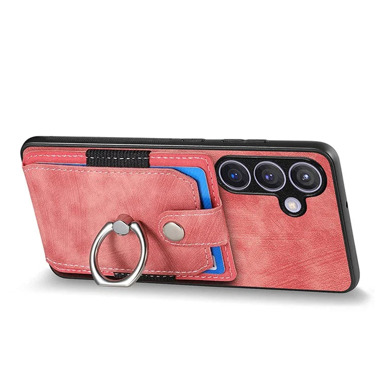 D2 Vintage Phone Case for Samsung Galaxy S24 Card Slots Ring Kickstand Cover