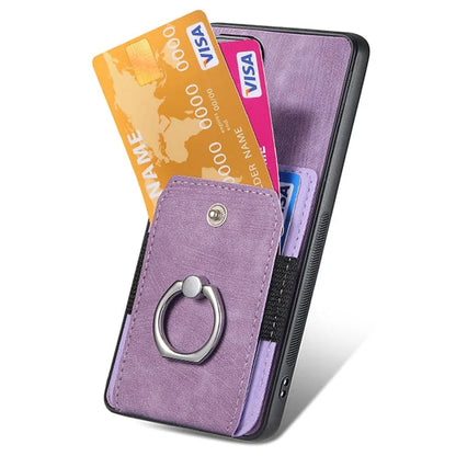 D2 Vintage Phone Case for Samsung Galaxy S24 Card Slots Ring Kickstand Cover