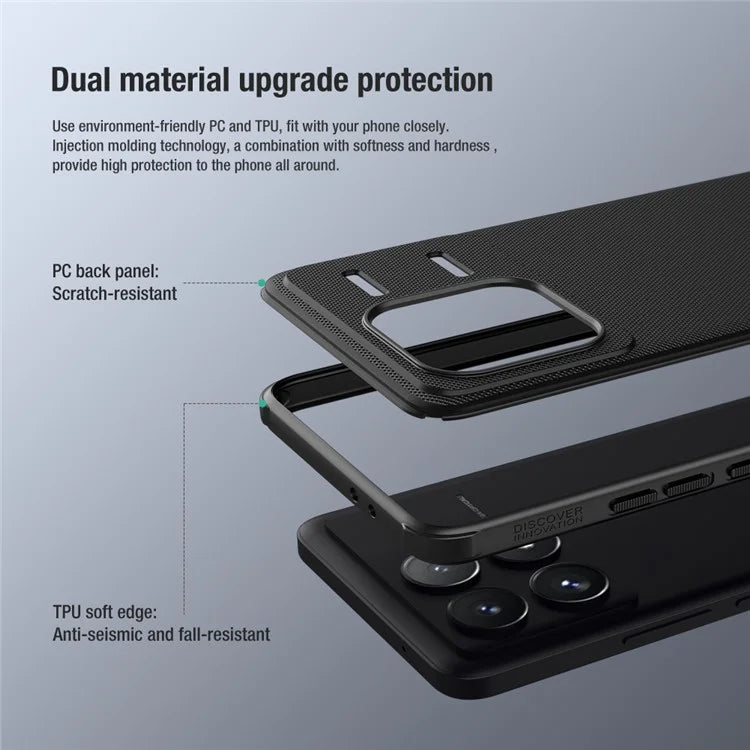 NILLKIN Super Frosted Shield Pro for Xiaomi Redmi K70 5G / K70 Pro 5G Case PC+TPU Matte Phone Cover