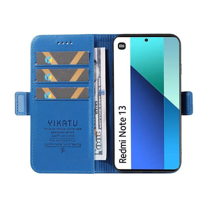 YIKATU YK-003 For Xiaomi Redmi Note 13 4G Leather Wallet Case Side Magnetic Clasp