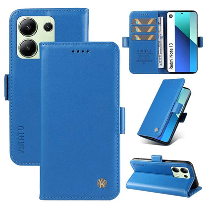 YIKATU YK-003 For Xiaomi Redmi Note 13 4G Leather Wallet Case Side Magnetic Clasp