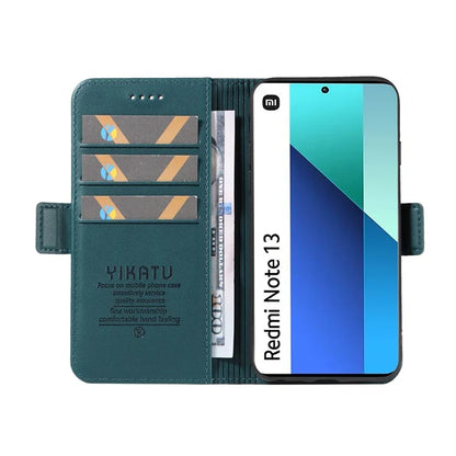 YIKATU YK-003 For Xiaomi Redmi Note 13 4G Leather Wallet Case Side Magnetic Clasp