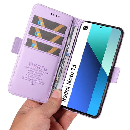 YIKATU YK-003 For Xiaomi Redmi Note 13 4G Leather Wallet Case Side Magnetic Clasp