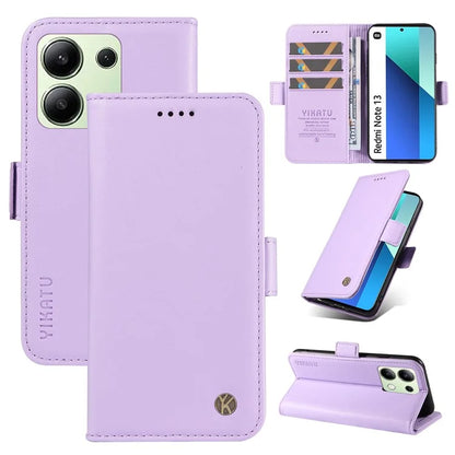 YIKATU YK-003 For Xiaomi Redmi Note 13 4G Leather Wallet Case Side Magnetic Clasp