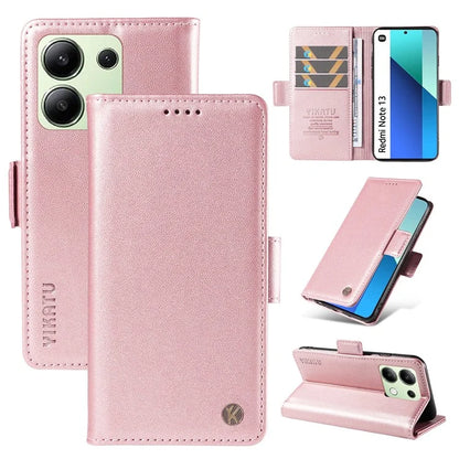 YIKATU YK-003 For Xiaomi Redmi Note 13 4G Leather Wallet Case Side Magnetic Clasp