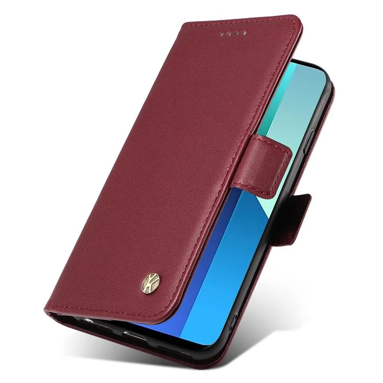 YIKATU YK-003 For Xiaomi Redmi Note 13 4G Leather Wallet Case Side Magnetic Clasp