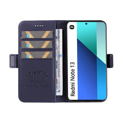 YIKATU YK-003 For Xiaomi Redmi Note 13 4G Leather Wallet Case Side Magnetic Clasp