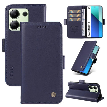 YIKATU YK-003 For Xiaomi Redmi Note 13 4G Leather Wallet Case Side Magnetic Clasp