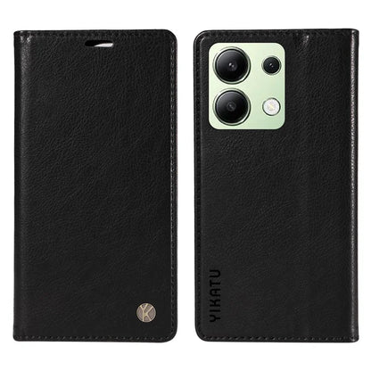 YIKATU YK-006 For Xiaomi Redmi Note 13 4G Leather Case Magnetic Closing Litchi Texture