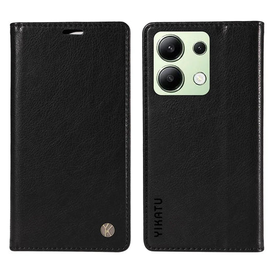YIKATU YK-006 For Xiaomi Redmi Note 13 4G Leather Case Magnetic Closing Litchi Texture