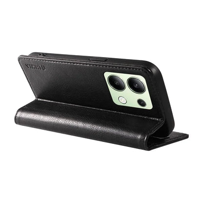 YIKATU YK-006 For Xiaomi Redmi Note 13 4G Leather Case Magnetic Closing Litchi Texture
