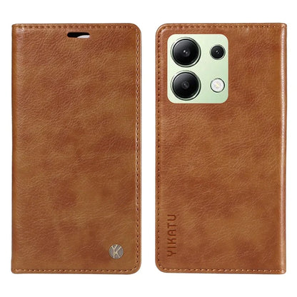 YIKATU YK-006 For Xiaomi Redmi Note 13 4G Leather Case Magnetic Closing Litchi Texture