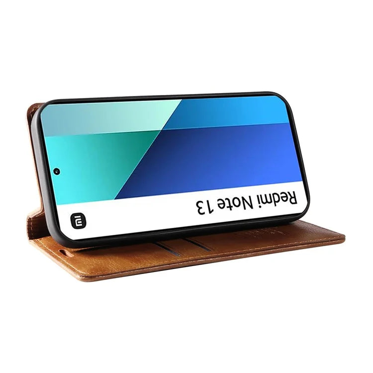 YIKATU YK-006 For Xiaomi Redmi Note 13 4G Leather Case Magnetic Closing Litchi Texture