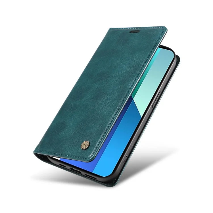 YIKATU YK-006 For Xiaomi Redmi Note 13 4G Leather Case Magnetic Closing Litchi Texture