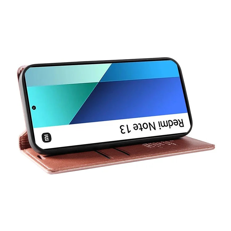 YIKATU YK-006 For Xiaomi Redmi Note 13 4G Leather Case Magnetic Closing Litchi Texture