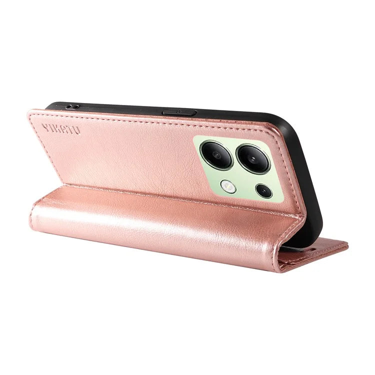YIKATU YK-006 For Xiaomi Redmi Note 13 4G Leather Case Magnetic Closing Litchi Texture
