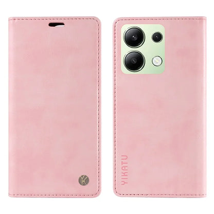 YIKATU YK-006 For Xiaomi Redmi Note 13 4G Leather Case Magnetic Closing Litchi Texture