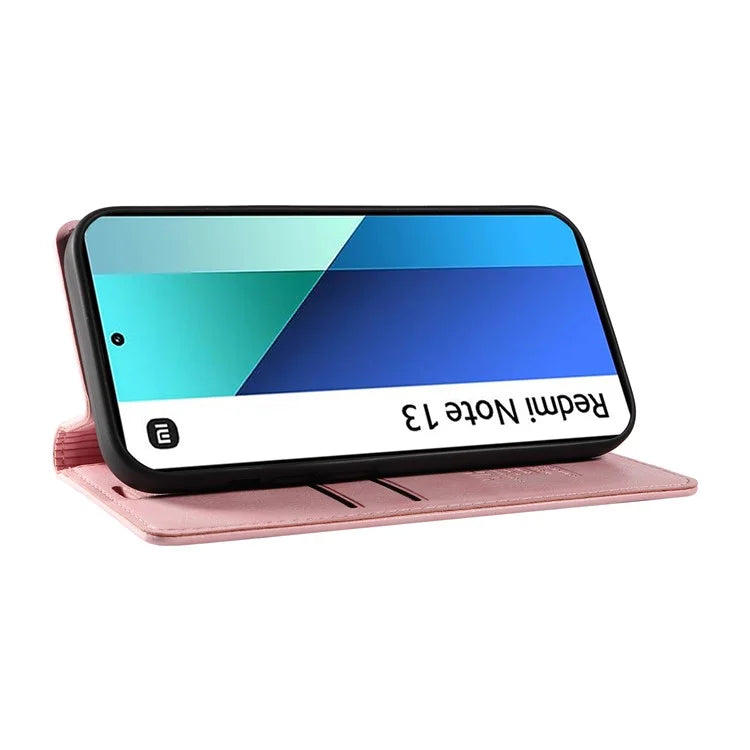 YIKATU YK-006 For Xiaomi Redmi Note 13 4G Leather Case Magnetic Closing Litchi Texture