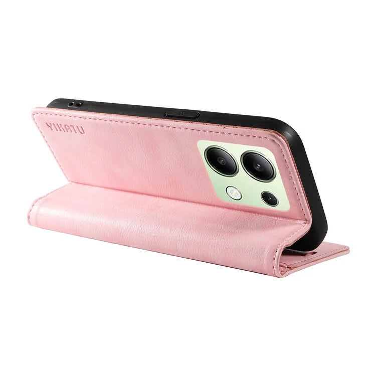 YIKATU YK-006 For Xiaomi Redmi Note 13 4G Leather Case Magnetic Closing Litchi Texture