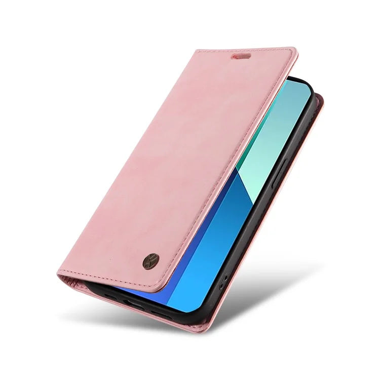 YIKATU YK-006 For Xiaomi Redmi Note 13 4G Leather Case Magnetic Closing Litchi Texture