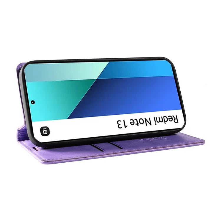 YIKATU YK-006 For Xiaomi Redmi Note 13 4G Leather Case Magnetic Closing Litchi Texture